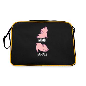 Pig Yoga cochons doux sport inhale expirer - Sac Retro - noir/or - Dos