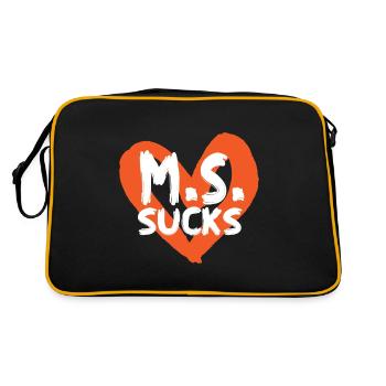 MS saugt Multiple Sklerose Bewusstsein - Retro Tasche - Schwarz/Gold - Hinten