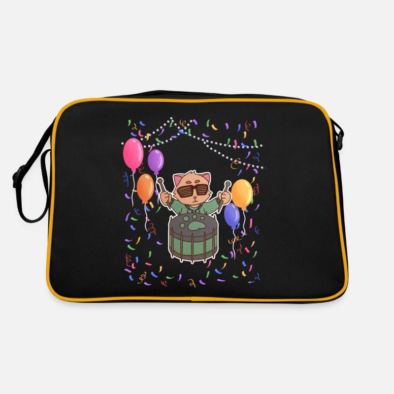 Cat Plays Drums Birthday Party Retro Bag