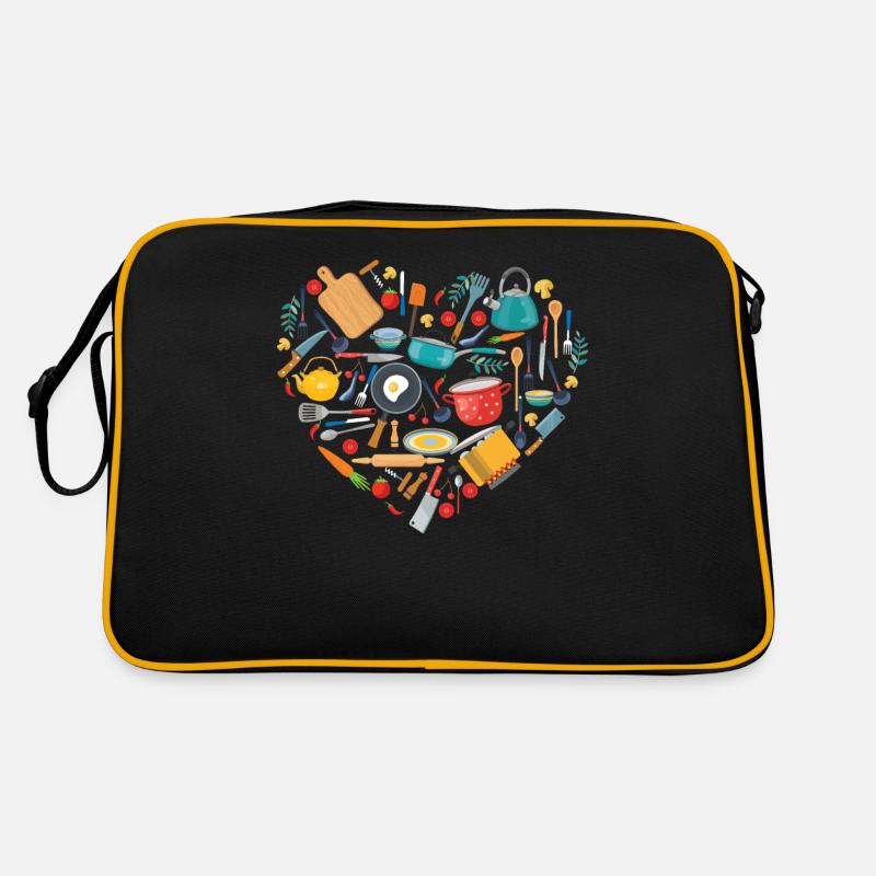 Cooking Cook Heart Tools Kitchen Retro Tasche