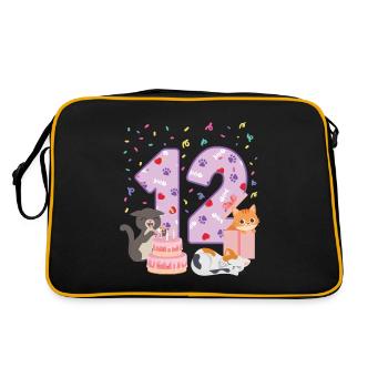 12ème anniversaire Girl Cats Outfit 12 ans - Sac Retro - noir/or - Dos