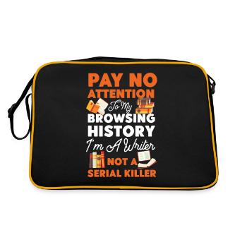 Writing Book Novel Writer & - Retro Tasche - Schwarz/Gold - Hinten