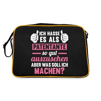 Patentante - Retro Tasche - Schwarz/Gold - Hinten