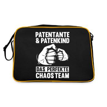 Patenkind Patentante - Retro Tasche - Schwarz/Gold - Hinten