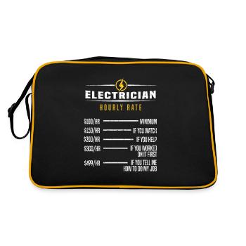 Ingénieur électricien Drôle Électricien Taux horaire - Sac Retro - noir/or - Dos