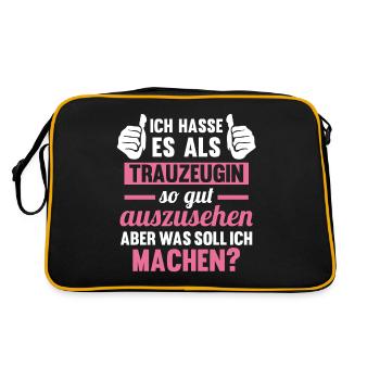 Trauzeugin - Retro Tasche - Schwarz/Gold - Hinten