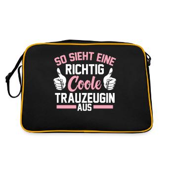 Coole Trauzeugin - Retro Tasche - Schwarz/Gold - Hinten