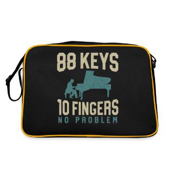 Professeur de piano Pianiste Vintage - Sac Retro - noir/or - Dos
