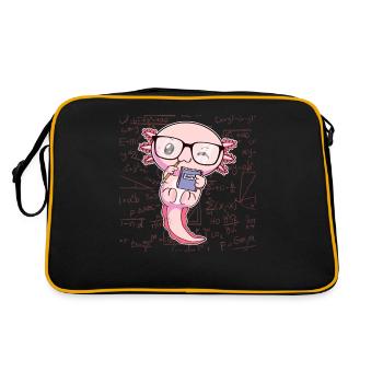 Kawaii Axolotl Pun Lustig Math Mathematik Geschenk - Retro Tasche - Schwarz/Gold - Hinten