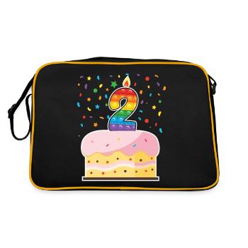 Pop It 2ème anniversaire Gâteau Filles Garçons Fidget - Sac Retro - noir/or - Dos