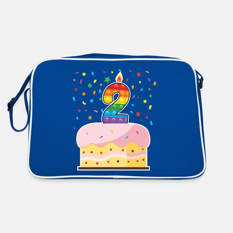 Pop It 2ème anniversaire Gâteau Filles Garçons Fidget Sac Retro