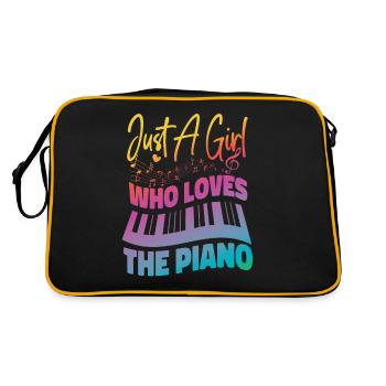 Professeur de piano Pianiste Fille - Sac Retro - noir/or - Dos