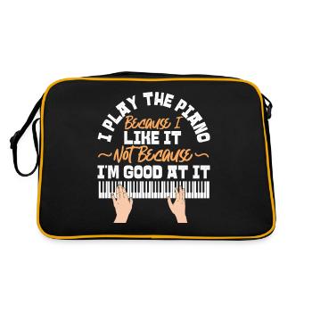 Professeur de piano Pianiste Clavier I - Sac Retro - noir/or - Dos