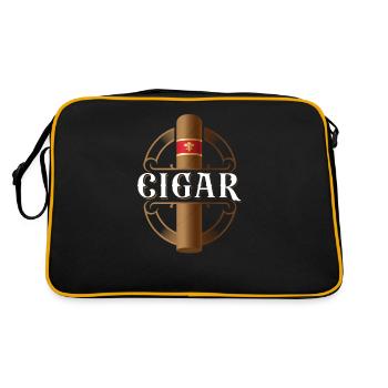 Cigar Smoking Vintage Cigar - Retro Bag - black/gold - Back