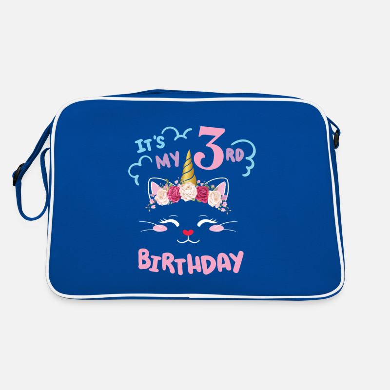 3. Geburtstag Mädchen Outfit Einhorn Katze Retro Tasche