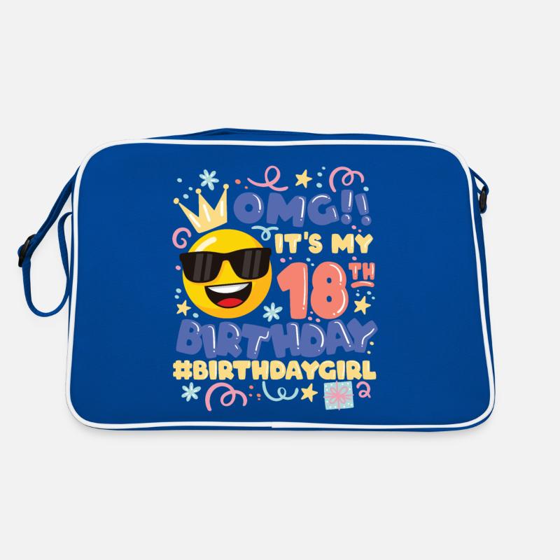 Omg! es ist mein 18. Geburtstag Mädchen Emoticon Retro Tasche