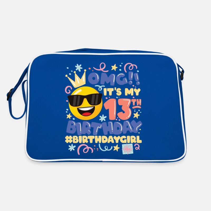 Omg! es ist mein 13. Geburtstag Mädchen Emoticon Retro Tasche