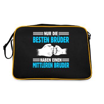 Brüder Mittlerer Bruder - Retro Tasche - Schwarz/Gold - Hinten