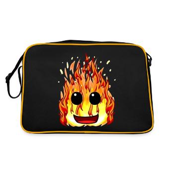 Fire Heat Flames Inferno Face Fire Professions - Retro Bag - black/gold - Back