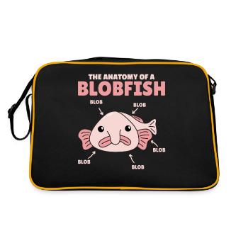 Blobfish Explanation Anatomy of an Blobfish - Retro Bag - black/gold - Back