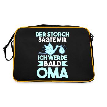 Werdende Oma - Retro Tasche - Schwarz/Gold - Hinten