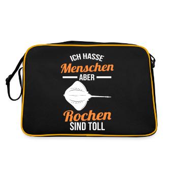 Mantarochen Rochen - Retro Tasche - Schwarz/Gold - Hinten