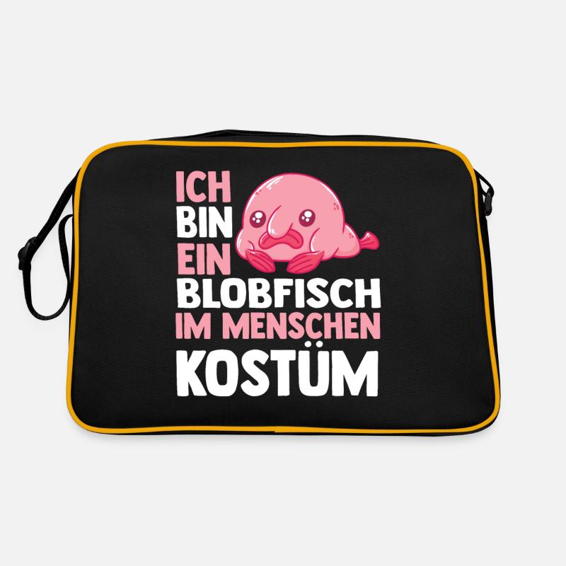 Blobfisch - Retro Tasche - Schwarz/Gold