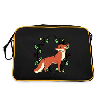Printemps Nature Nature Renard Forêt Animaux Enfants Renards - Sac Retro - noir/or - Dos