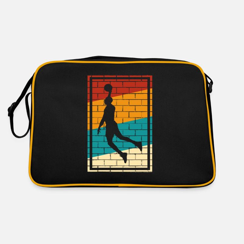 Basketball Logo Retro - Retro Tasche - Schwarz/Gold