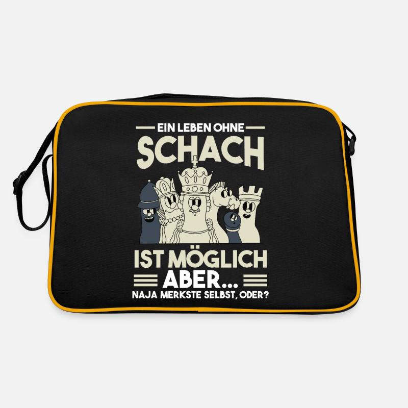 Schach - Retro Tasche - Schwarz/Gold