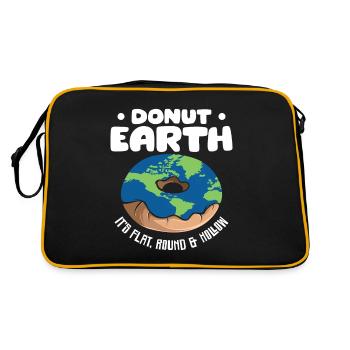 Donut Earth – Flat, Round & Hollow - Retro Bag - black/gold - Back