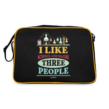 I Like Science And Maybe Three People - Retro Bag - black/gold - Back