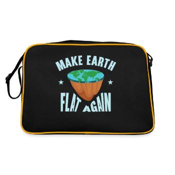 Mach die Erde wieder flach - Retro Tasche - Schwarz/Gold - Hinten