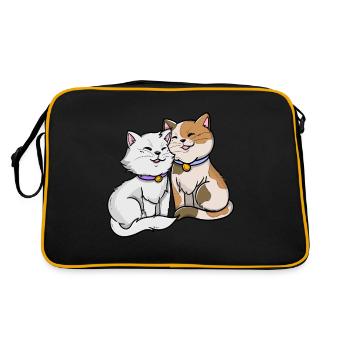 La vie des fans de chats de la Saint-Valentin est meilleure avec les chats - Sac Retro - noir/or - Dos
