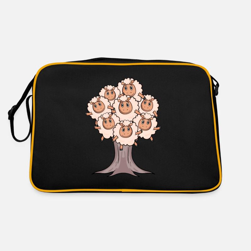 Baumwolle - Retro Tasche - Schwarz/Gold