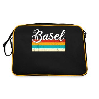 Basel Retro Vintage - Retro Tasche - Schwarz/Gold - Hinten