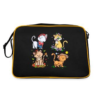 Chaque saison est une saison de chat Saisons Chats - Sac Retro - noir/or - Dos