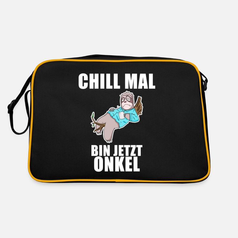 Neffe Onkel Geschenk - Retro Tasche - Schwarz/Gold