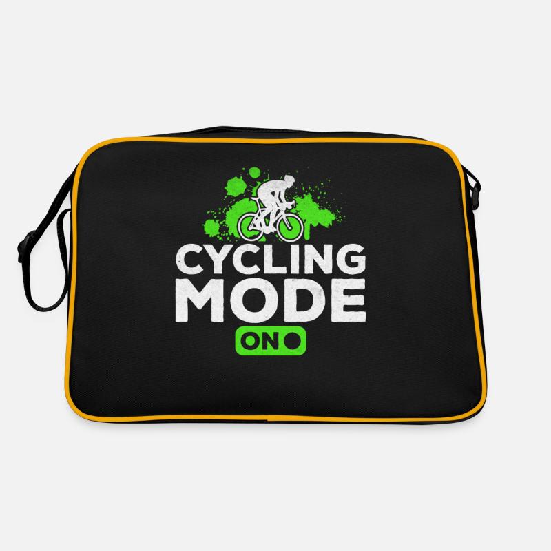 Fahrradmodus auf Rennrad-Rennrad-Radfahrer - Retro Tasche - Schwarz/Gold