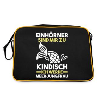 Meerjungfrauen - Retro Tasche - Schwarz/Gold - Hinten
