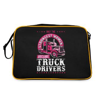 Trucker Truck Driver Girl Vintage - Retro Bag - black/gold - Back