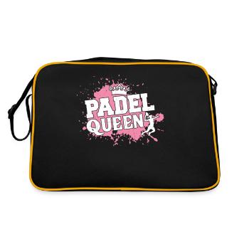 Padel Queen für die Beste Padel Spielerin - Retro Tasche - Schwarz/Gold - Hinten