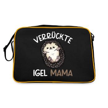 Lustiges Afrikanischer Weißbauchigel Igel Kostüm - Retro Tasche - Schwarz/Gold - Hinten