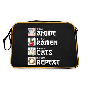 Anime Ramen Cats Repeat Cats Manga Cadeau - Sac Retro - noir/or - Dos