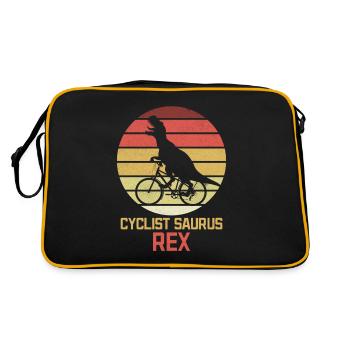 Bicycle Cycling Dinosaur Cyclist Funnier - Retro Bag - black/gold - Back