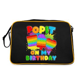 Pop it On My Birthday Fidget Sensory Pop - Sac Retro - noir/or - Dos
