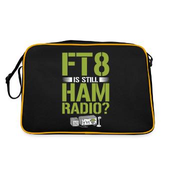 Funk Amateur Funker Funken Radio Hobby Gift - Retro Bag - black/gold - Back