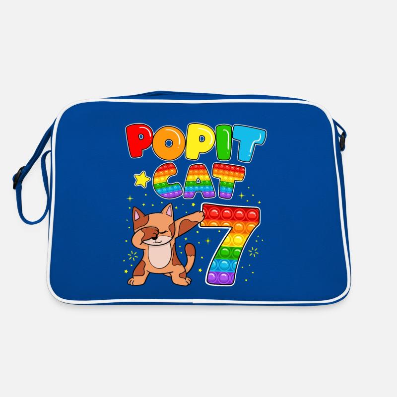Pop it Cat Joyeux 7ème chat Anniversaire Sept Sac Retro