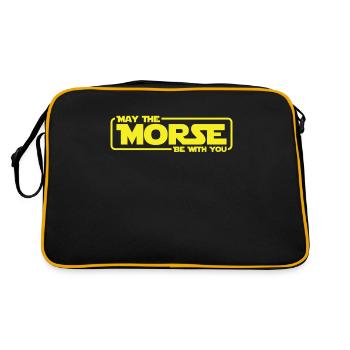 Funk Amateur Funker Funken Radio Hobby Geschenk - Retro Tasche - Schwarz/Gold - Hinten