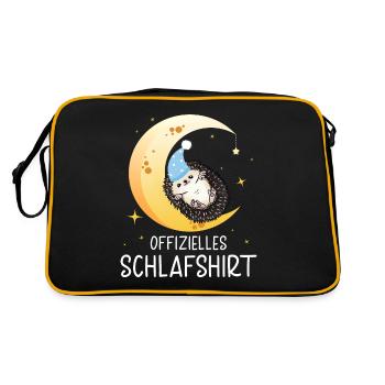 Lustiges Afrikanischer Weißbauchigel Igel Kostüm - Retro Tasche - Schwarz/Gold - Hinten